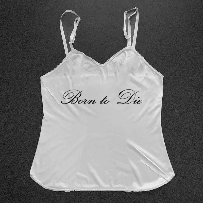 Womens Sleeveless Camisole Y2K Sexy Lace Streetwear Hip Hop Punk Rock vintage Emo Girls Chic Letter Print Gothic Slim baby Tops 250317