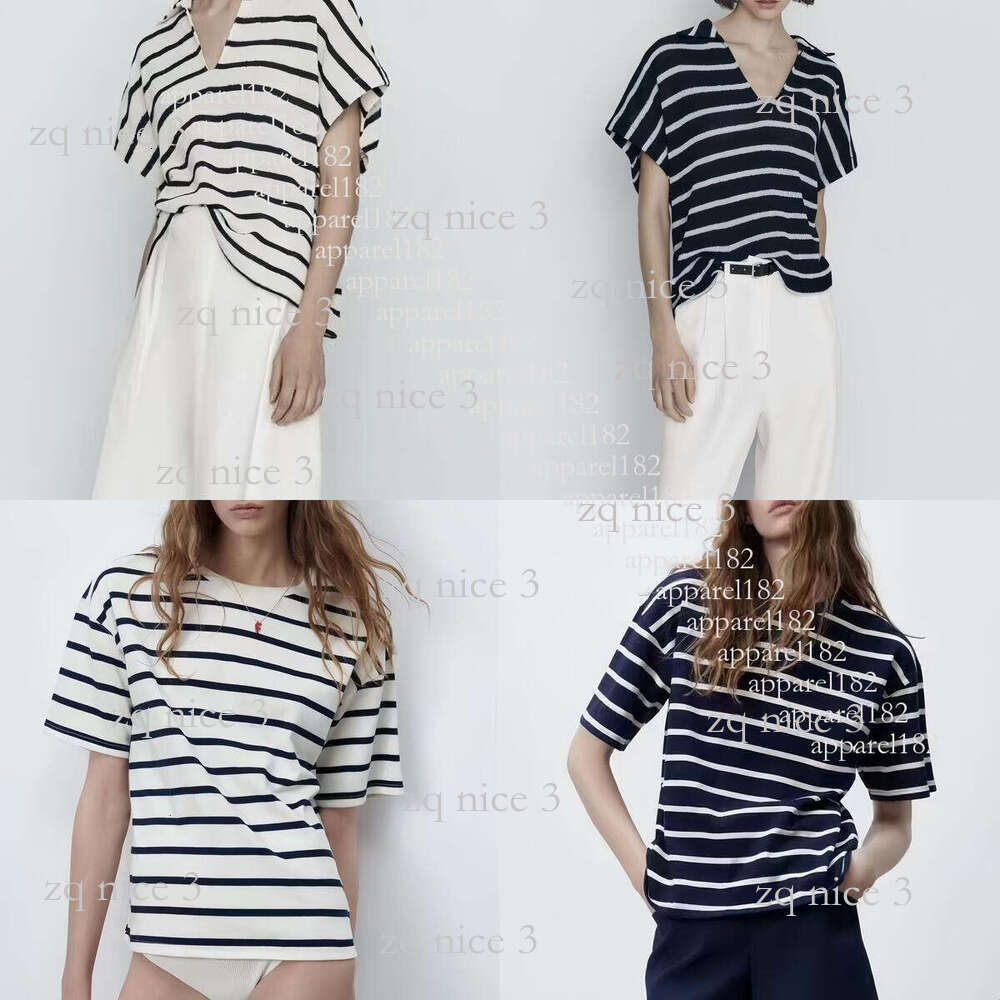 MD Designer massimo tshirt women shirts Short Sleeve top Designer Jacket Fashion Shirt Striped T-Shirt Spring Summer Clothes Ladies higher quality jac