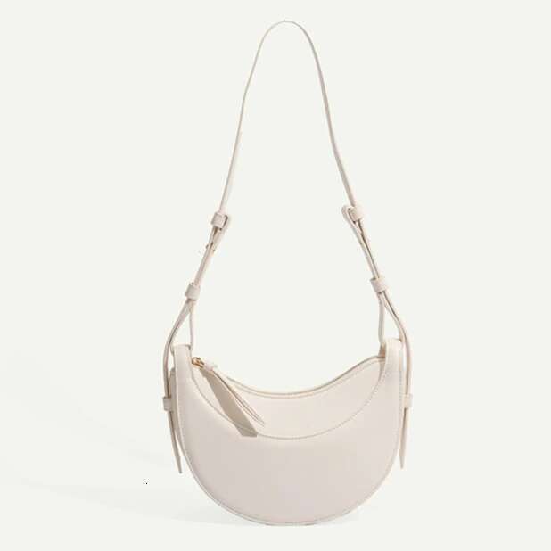 Niche Design Single Shoulder Crossbody Bag Women Comfortable Texture Lychee Patterned Genuine Leather Half Moon Bags Spring New