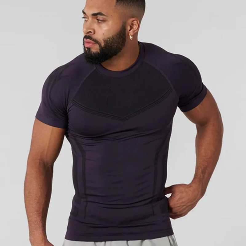 Mens short sleeved compression shirt for quick drying fitness bike running T-shirt training underwear gym clothing W250317