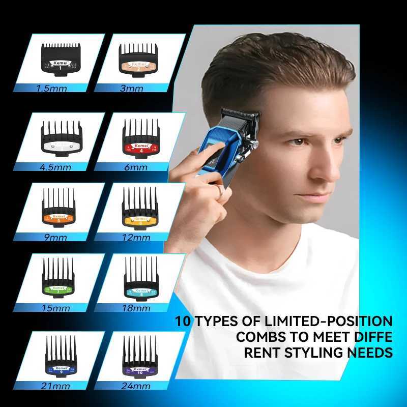 KEMEI Hair Trimmer Professional Cordless 4600mAh Long lasting Charging Hair Trimmer km-2796XJ250317