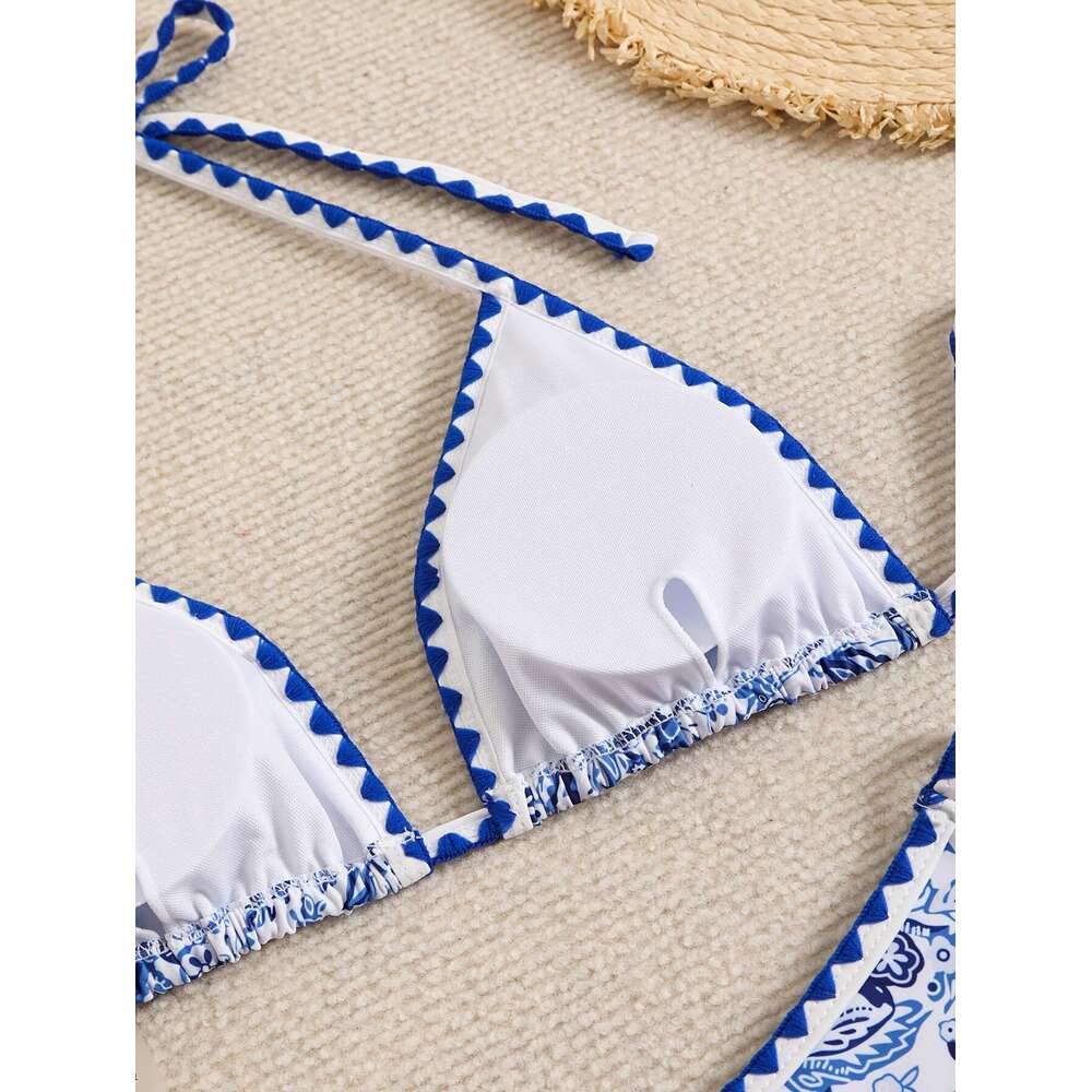 Ethnic Style Broken Grass Pattern Bikini