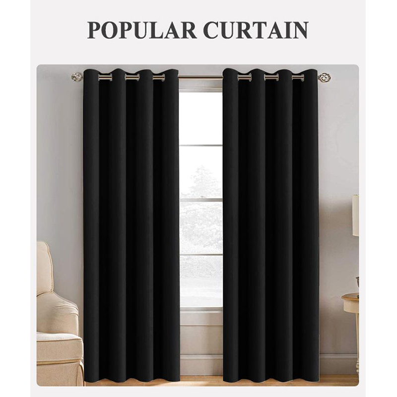 T0374 1pc 100% Blackout Curtain with Rod Pocket, Curtains for Living Room, Bedroom, Kitchen, Window Curtain, Drapes in Living Room