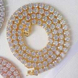 Fashion Jewelry Hip Hop Necklace Pass Diamoster 5mm Vvs Moissanite Iced Out Tennis Chain for Men Women