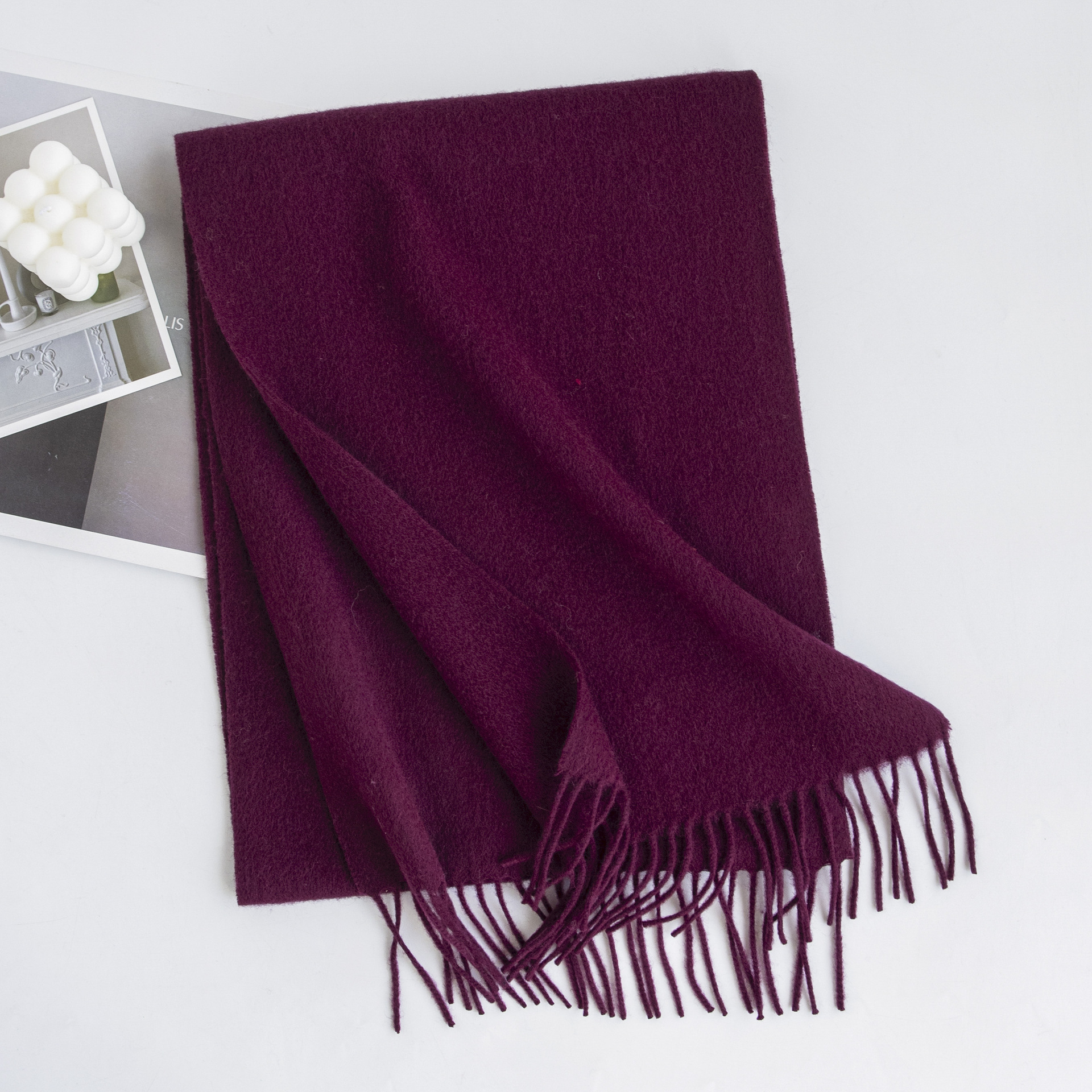 K149 Custom 100% lambswool scarf high-end men and women all-match autumn and winter new Morandi color warm neck scarf