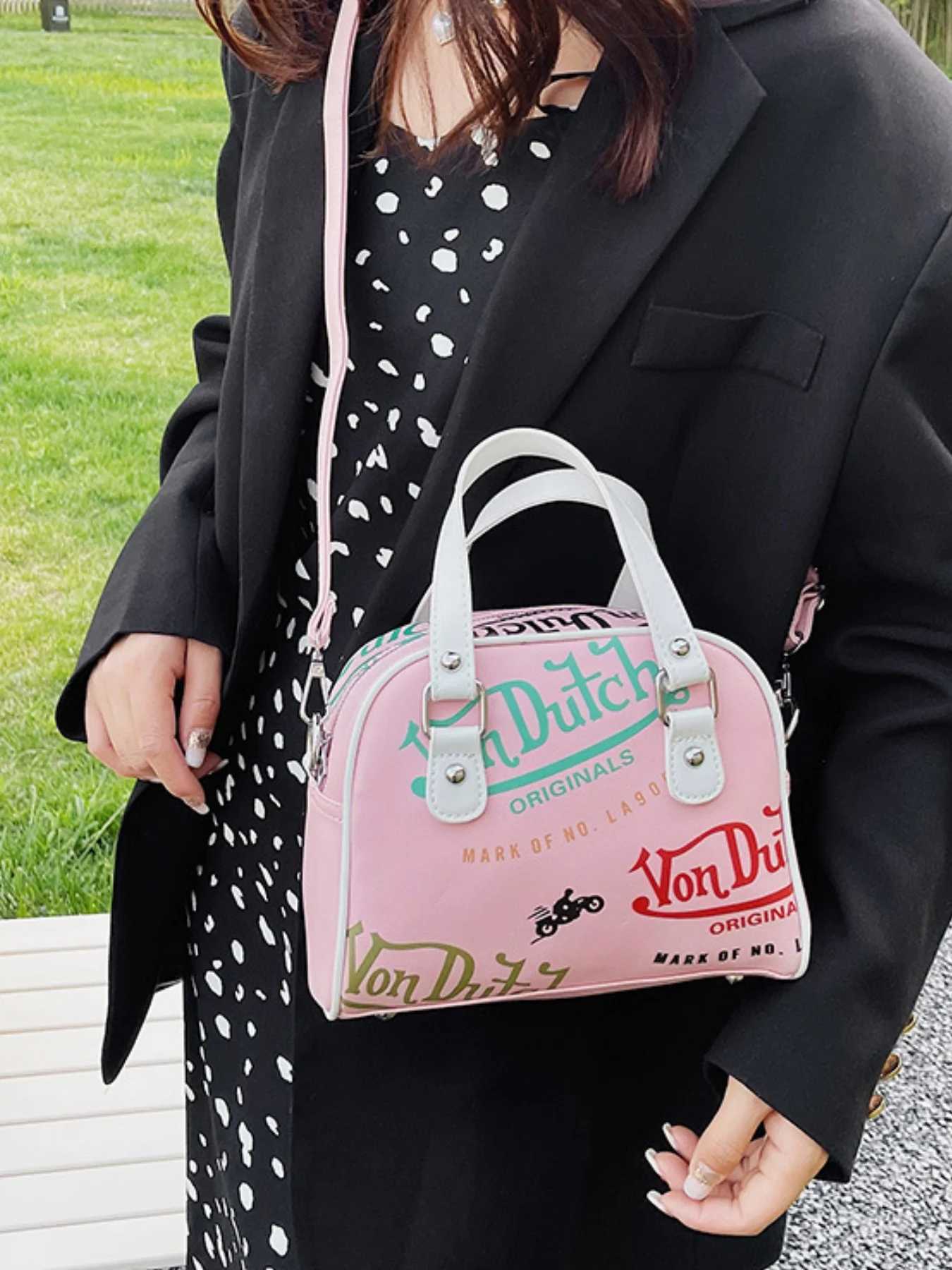 Fashionable letter print ladies handbag shoulder bag Y250317