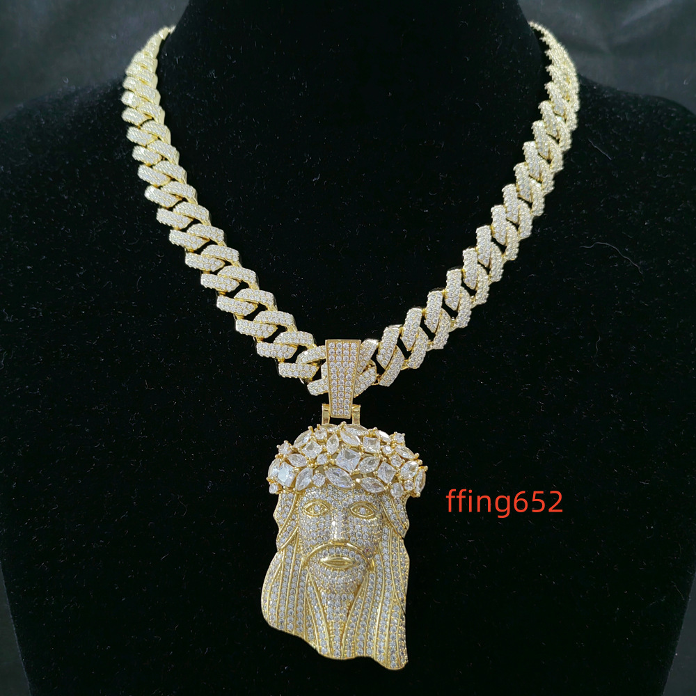 Jesus Pendant Moissanite Pendant Custom Diamond Couple Men Instagram Hip Hop Cuban Chain Necklace Accessories