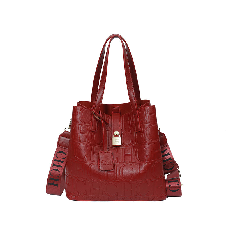 Classic New Embossed Stone Pattern Women's Solid Color Handbag Fashionable And Versatile Commuting Diagonal Cross Bag