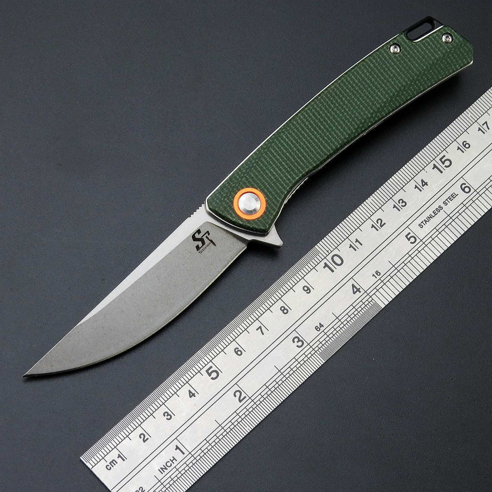 Sitivien ST1 Folding Knife D2 Steel Blade Micarta Hand and Knife EDC Tool Knives for Outdoor Working Cam Fishing W250317