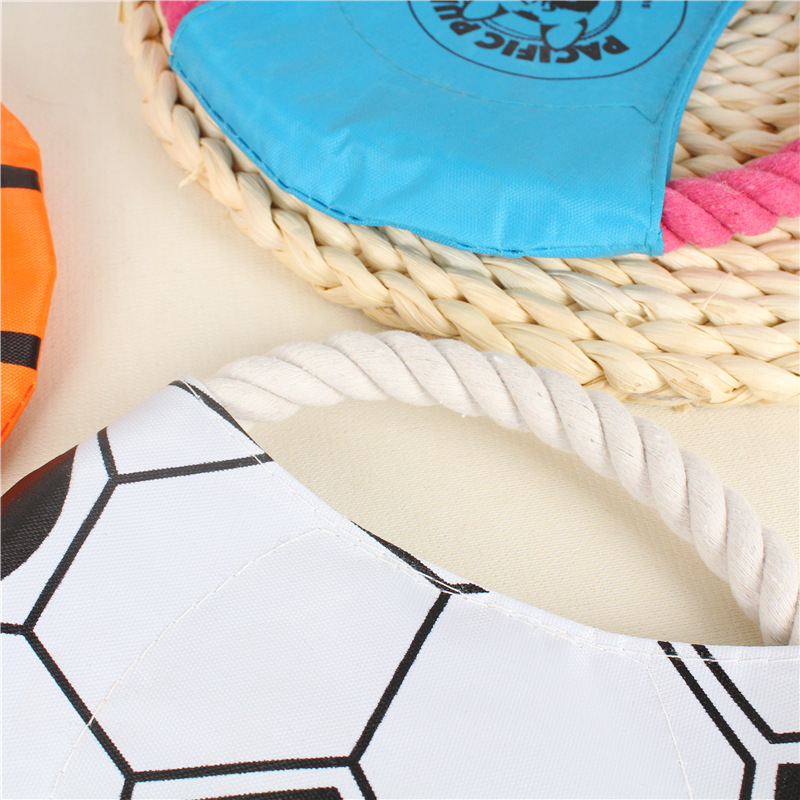 Pet teething training cotton rope dog frisbee pet toys flying discs