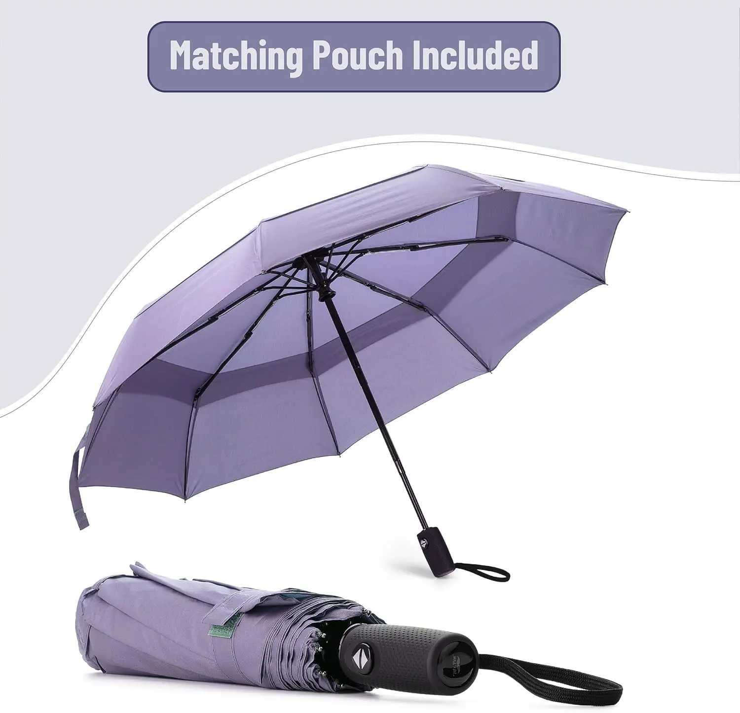 Windproof Travel Umbrella Purple Automatic Umbrellas For Rain Compact Folding Portable Storm Resistant Outdoor ProtectionC250317