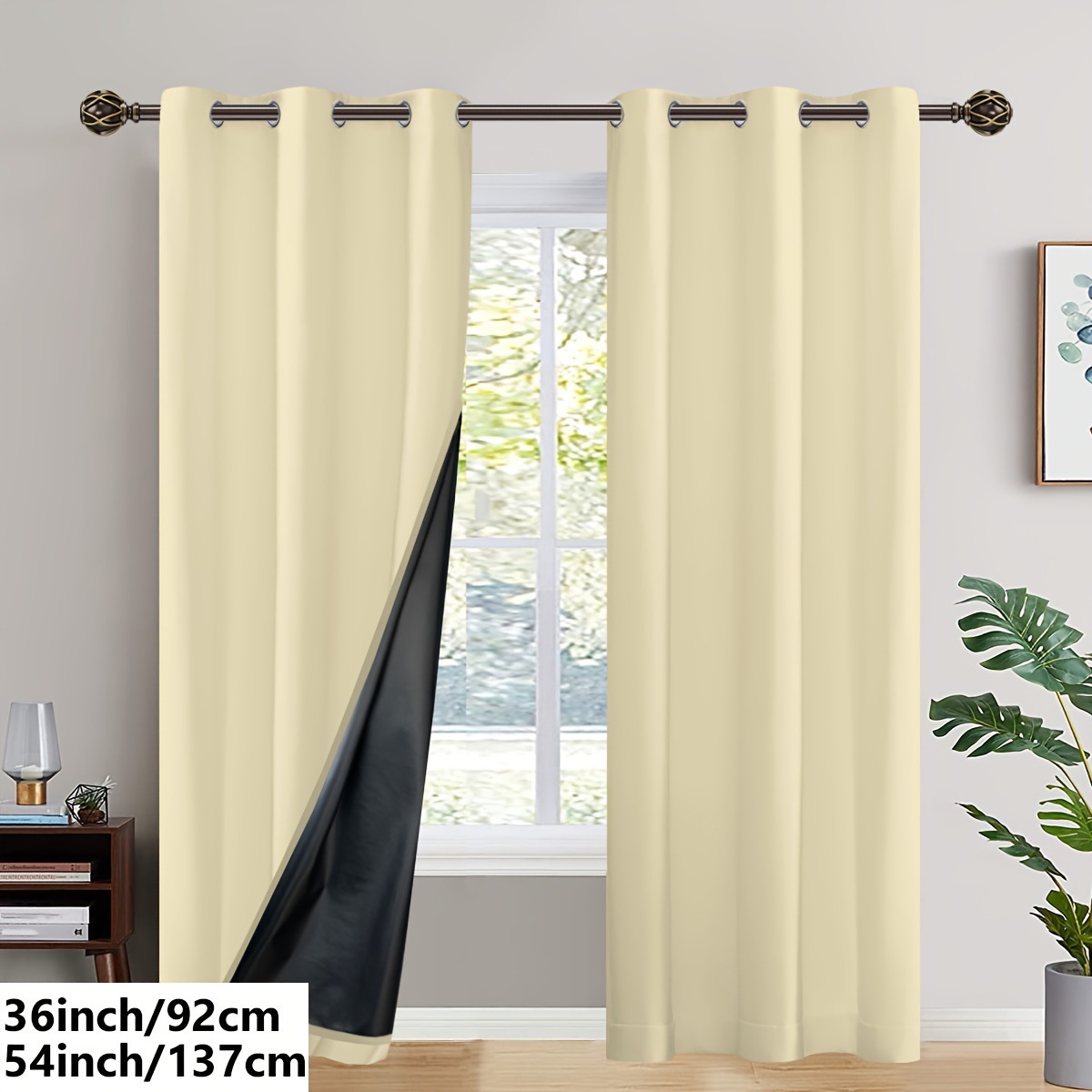 T0372 1/2PC Modern 100% High Shading, Waterproof And Insulated Indoor And Outdoor Curtains And Door Curtain
