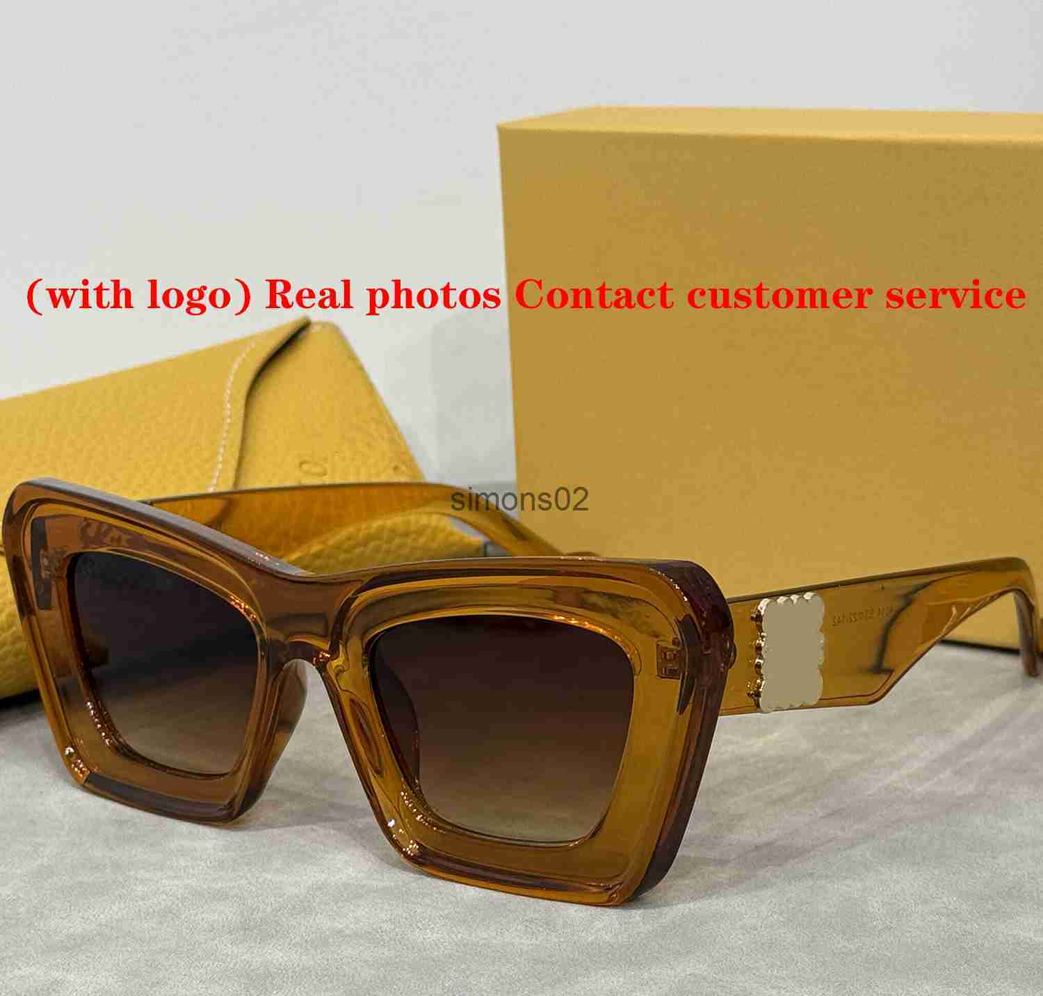 Designer Loewesunglasses Sunglasses Woman Man Cycle Luxury Polarize Sports Brand Fashion Vintage Polygons Golden Orange Sun Glasses