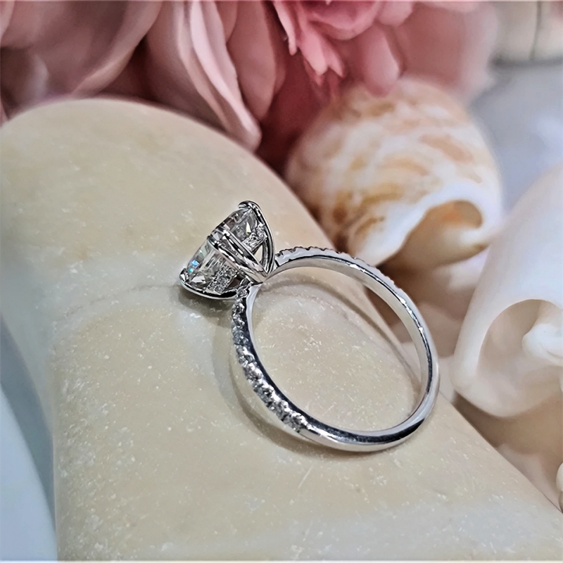 Jewelry 2CT E VS1 Radiant Cut IGI Certified 2 Carats Elongated Radiant Diamond Engagement Ring CVD Lab Grown Diamond Ring For Women