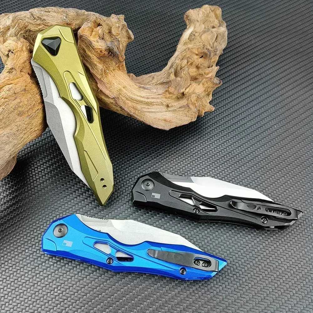 Outdoor Cam KS 7650 Launch 13 Folding Kit Knife CPM154 Blade Aluminum Manual Tactical Hiking Knife Hunting Portable Tool W250317