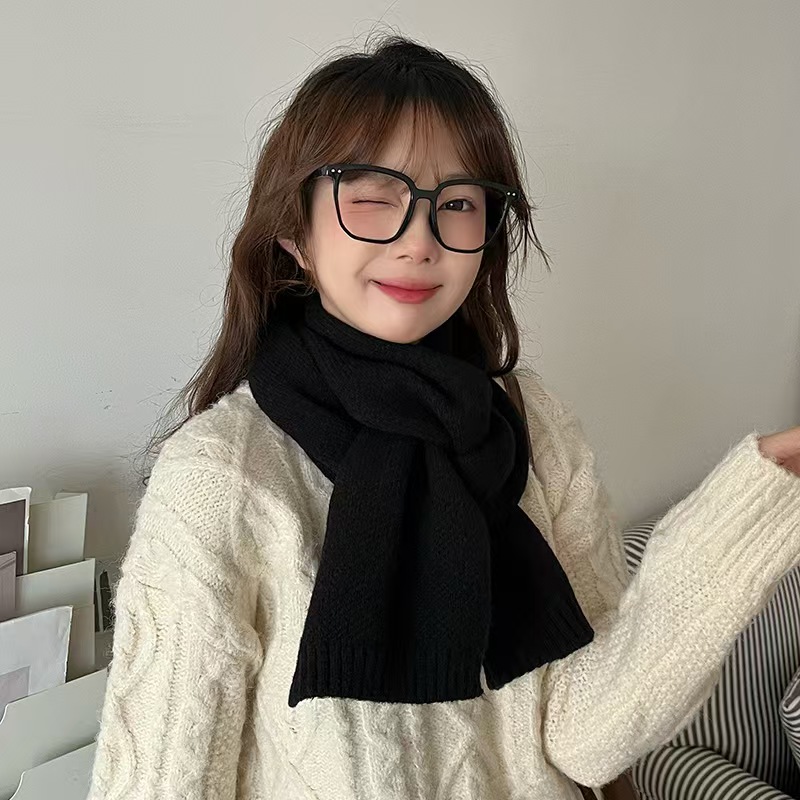 K146 Super whitening thickened knitted scarf women 2024 new cashmere scarf Korean style all-match warm neck scarf 2024 new