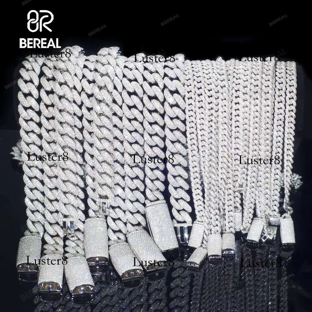 Wholesale 8MM 10MM 12MM 14MM Moissanite k Chain Necklace Men Hip Hop Iced Out Vvs Dia Sier Cuban Bracelet