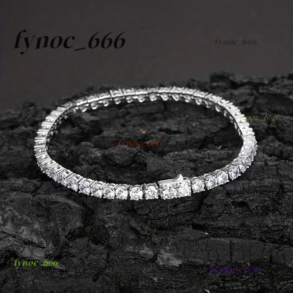 2-6.5mm Real Moissanite Tennis Bracelets for Women Man 925 Sterling Silver Plated White Gold Bracelet Sparkling Wedding Jewelry