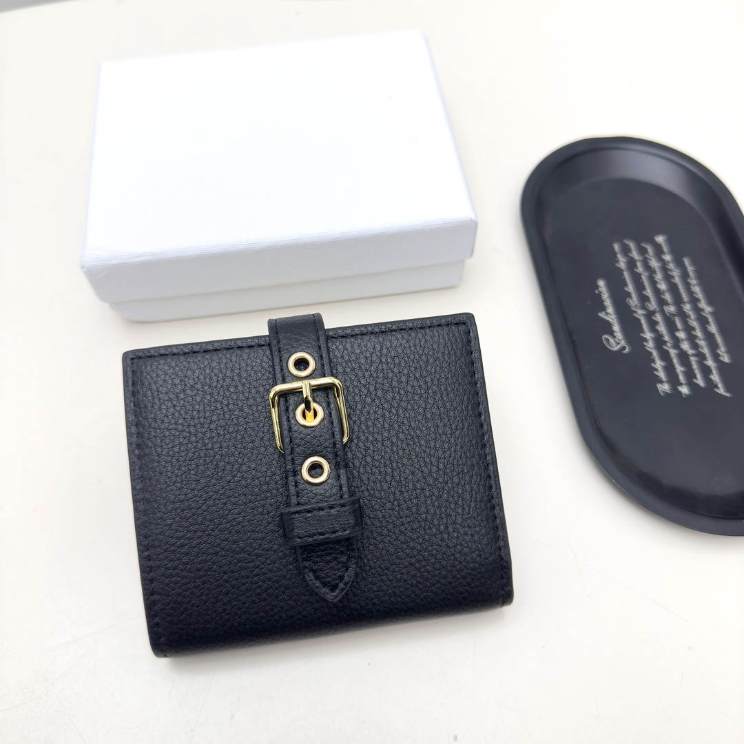 Designer folded button Wallet fashion Coin Purses Girl Wallets first layer of cowhide