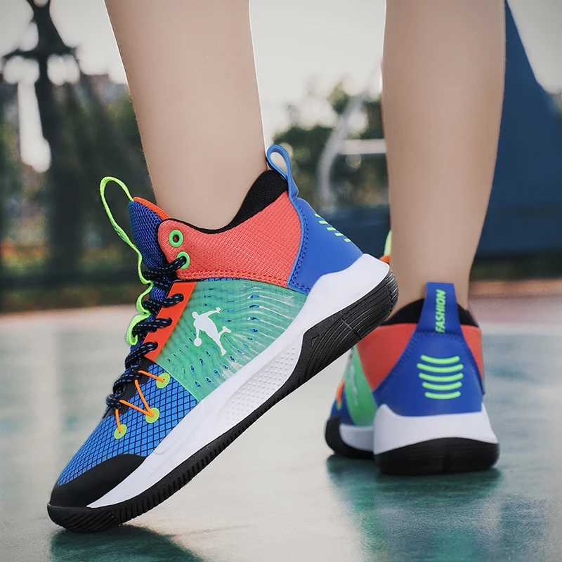 Brand design basketball shoes childrens sports shoes comfortable pads boys sports shoes training shoes anti slip childrens sports shoes M250317