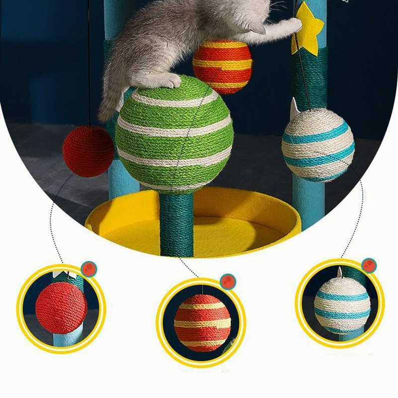 Stylish and trendy multi-level cat tree with scratching posts, condos and perches. It is scratch-resistant and suitable for all pets. - view 4