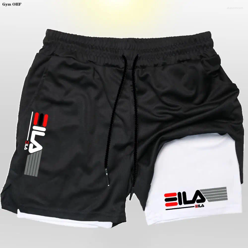 Men's Shorts Running Men Gym Sports 2 In 1 Quick Dry Outdoors Workout Training Fitness Jogging Short Pants
