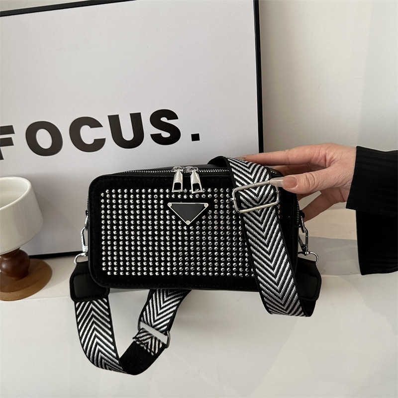 luxury designer tote bag Handbag Spring New Diamond Womens Bag with Diamond Inlaid Mobile Phone Bag Simple Shoulder Bag Crossbody Small Square Bag