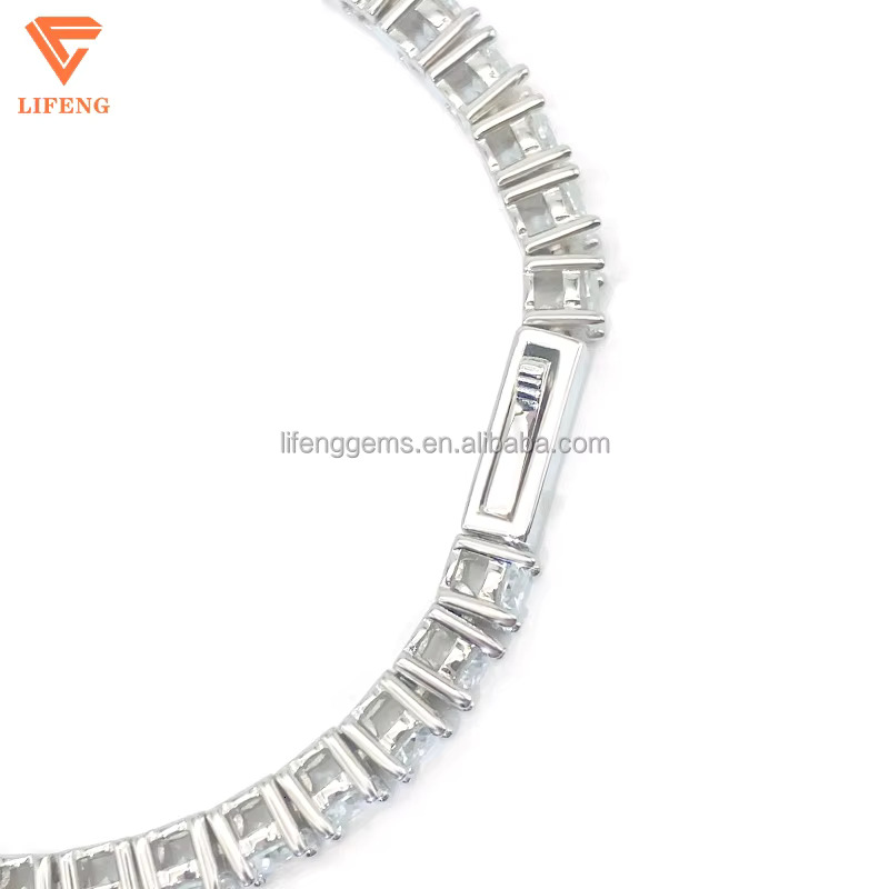 High-End VVS Moissanite Diamond Hip-Hop Tennis Chain Bracelet for Men Full Iced Out Jewelry Gift