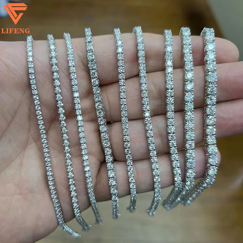 GRA Past Diamond Tester VVS Moissanite 925 Silver Bling Tennis Chain Iced Out Hip Hop Men Women Bracelet