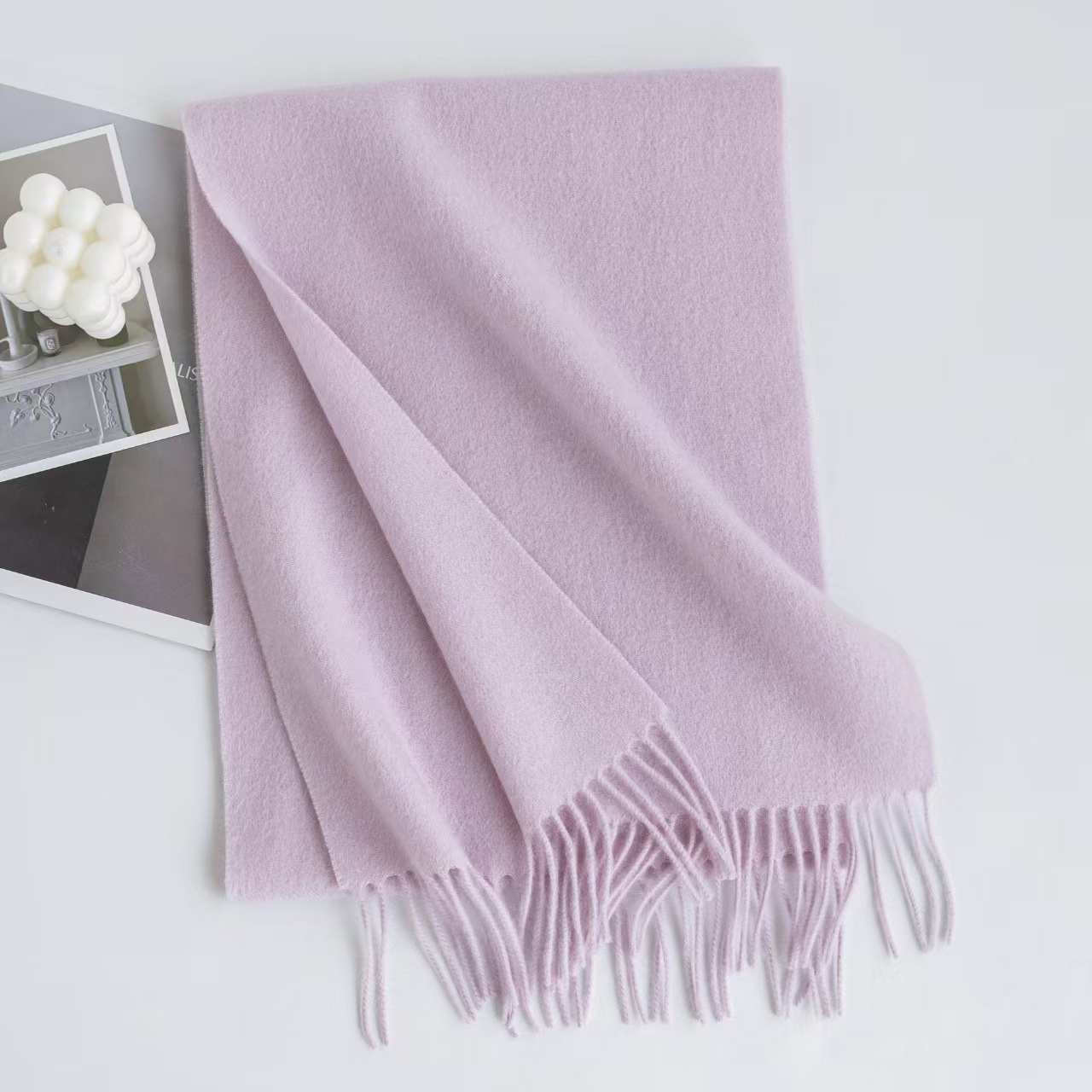 K149 Custom 100% lambswool scarf high-end men and women all-match autumn and winter new Morandi color warm neck scarf