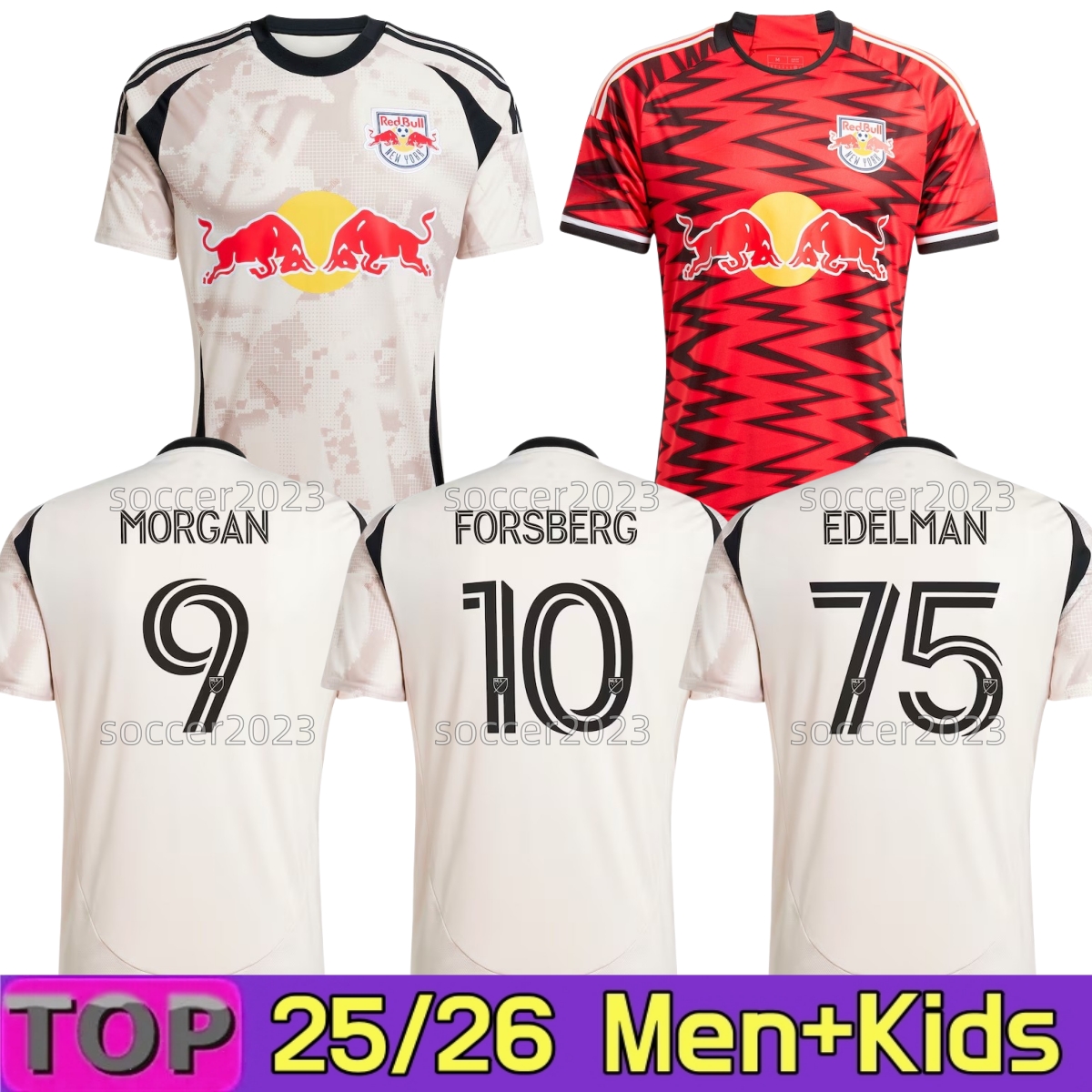New York Red 2025 Bulls Soccer Jers MORGAN 25 26 Fans Player EDELMAN TOLKIN ELIAS MANOEL AMAYA BURKE LUQUINHAS Football Shirt FERNANDEZ Kids Kit