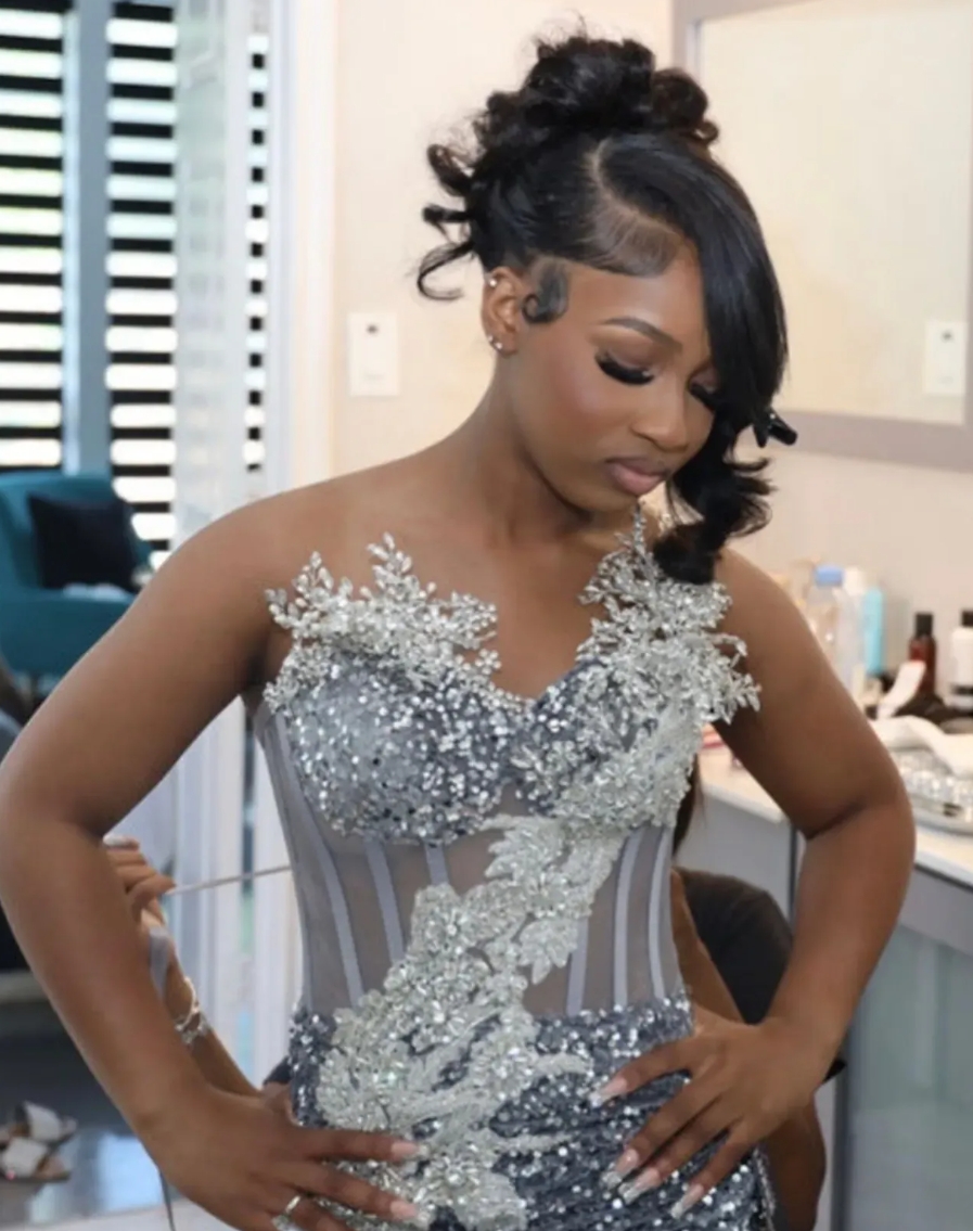 Aso Ebi Silver Mermaid Prom Dresses 2026 One Shoulder Crystals Sequined Evening Party Second Birthday Engagement Gowns Plus Size Dress Special Occasio