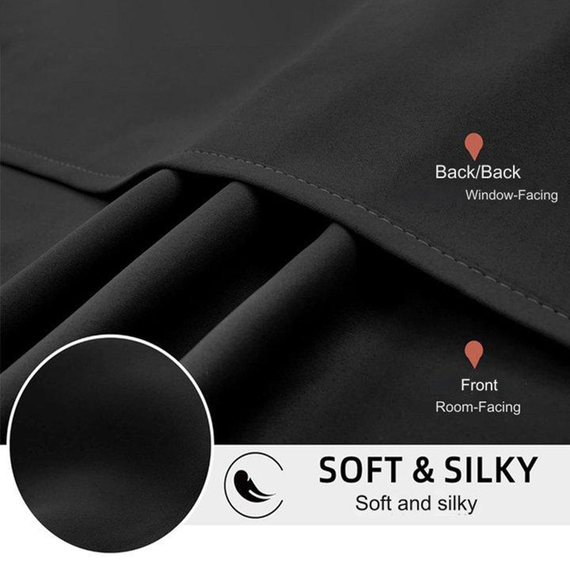 T0374 1pc 100% Blackout Curtain with Rod Pocket, Curtains for Living Room, Bedroom, Kitchen, Window Curtain, Drapes in Living Room