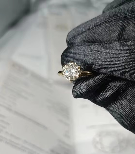 Gia Igi Certified Cvd HPHT Lab Grown Created Diamond 14k 18k Solid Gold Rings Solitaire Engagement Ring Jewelry for Women