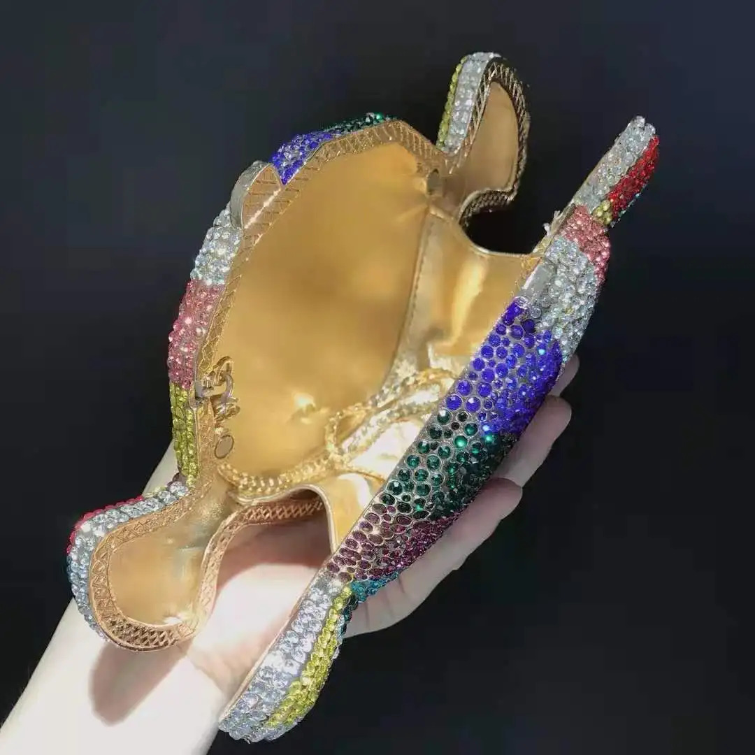 XIYUAN Candy Shape Crystal Clutches Women Rhinestone Clutch Bags Party Purse Multicolored Diamond Prom Phone Shoulder Handbags 250313