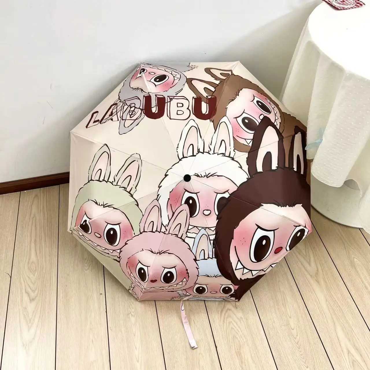 5 Styles Labubu Monster Anime Accessory Automatic Sunshade Umbrella Sunscreen Anti-Ultraviolet Folding Umbrella Rain UmbrellaC250317