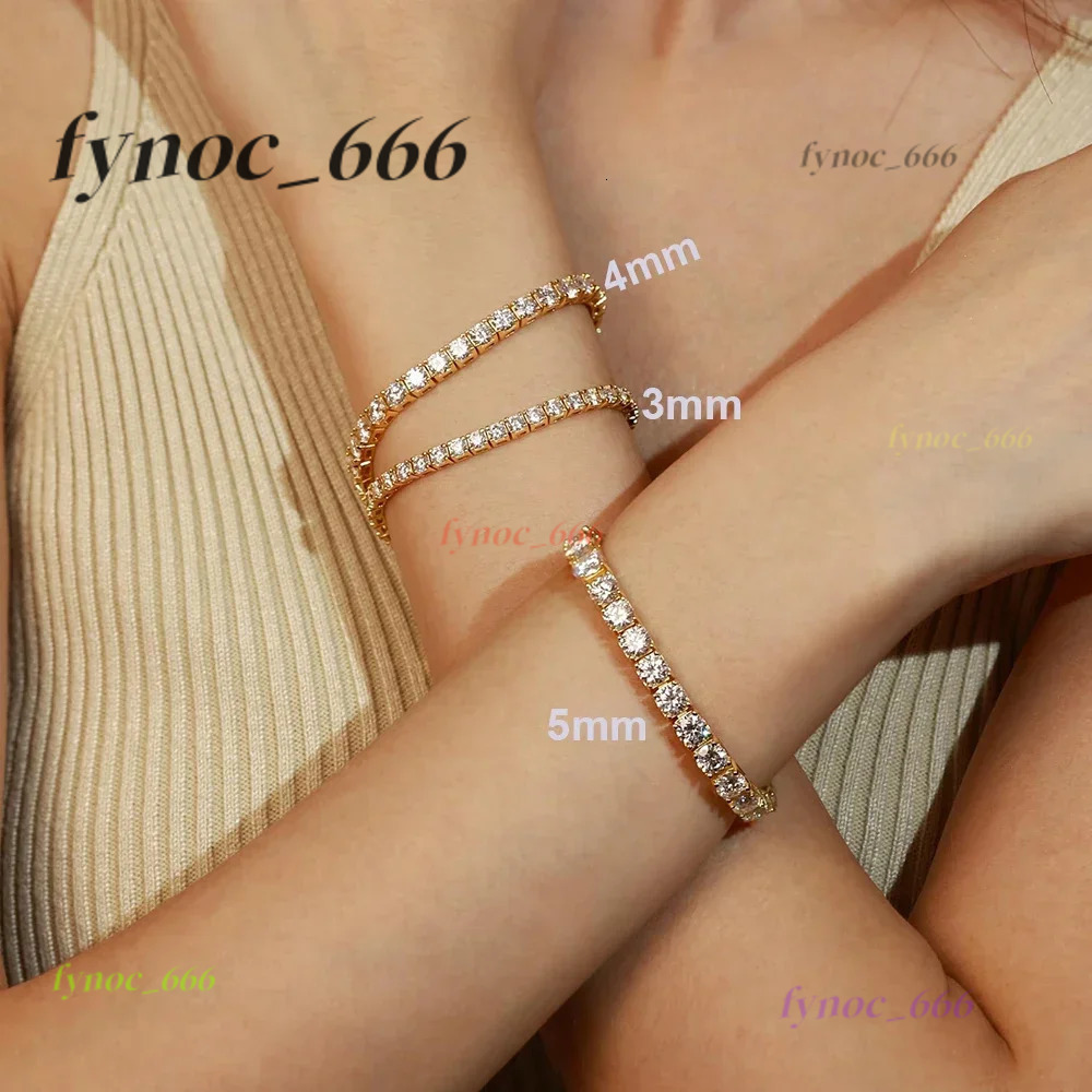 2-6.5mm Real Moissanite Tennis Bracelets for Women Man 925 Sterling Silver Plated White Gold Bracelet Sparkling Wedding Jewelry