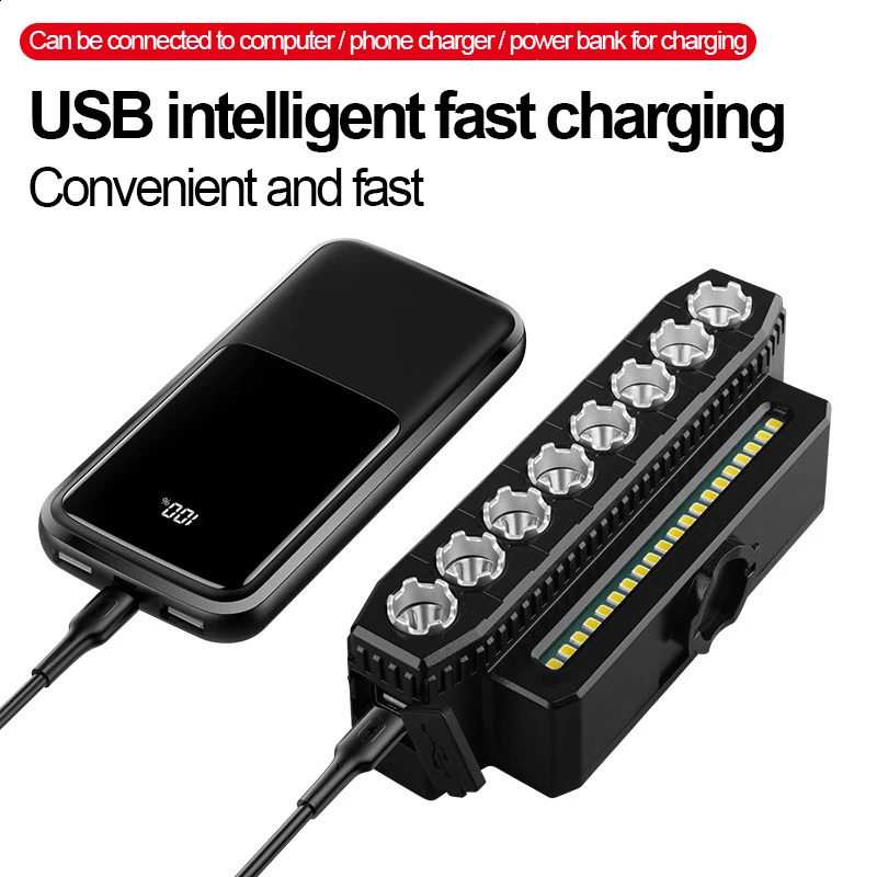 USB charging MTB headlights LED bike lights waterproof horns 250314 - view 4
