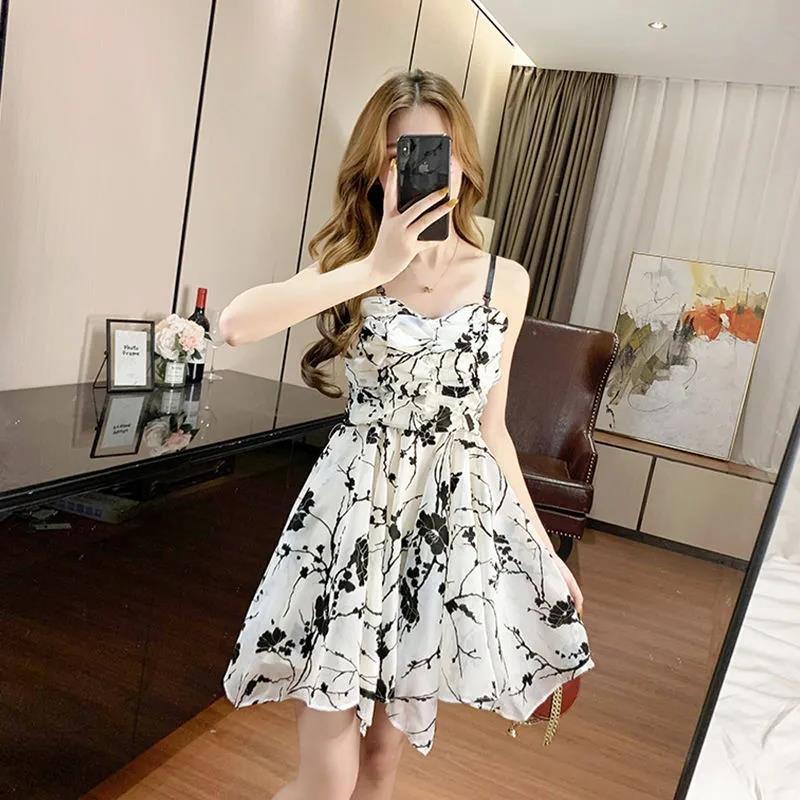 D200 Women's French gentle style irregular skirt waist slim short skirt