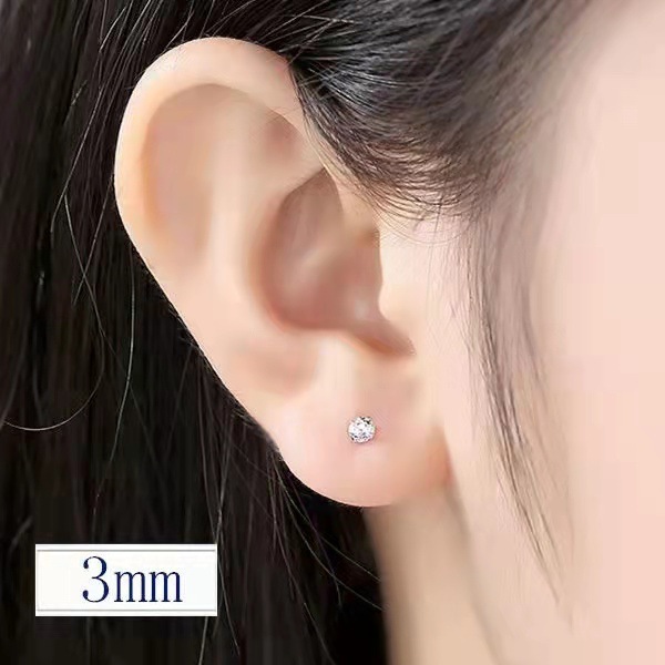 Premium Sterling Silver Moissanite Piercing Studs with D-Color Brilliance (0.5-1.2 Cts)