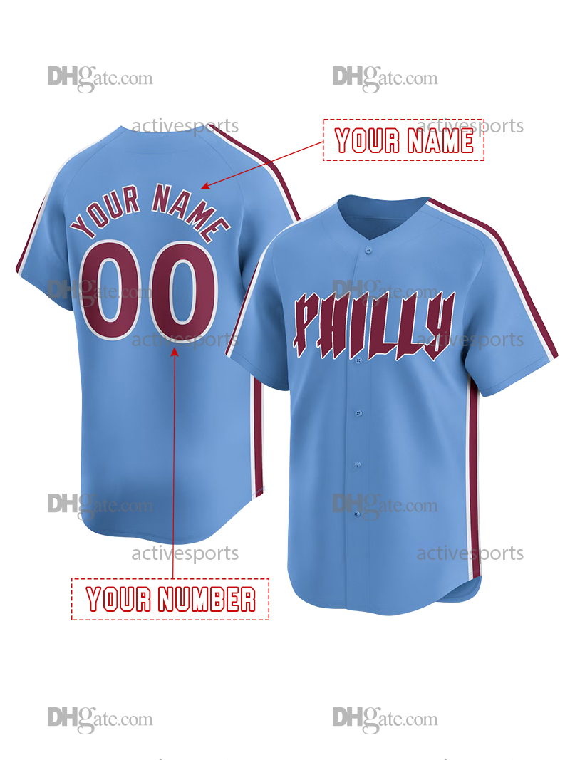 Custom 3 Harper 7 Turner Baseball Jersey Realmuto Bohm Schwarber Wheeler Walker Kepler Castellanos Stitched Number Name Mens Womens Youth
