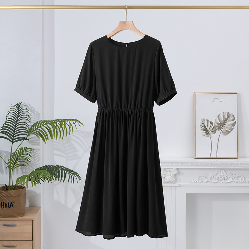 L18025 New high waist slim summer mulberry silk dress women's loose white skirt