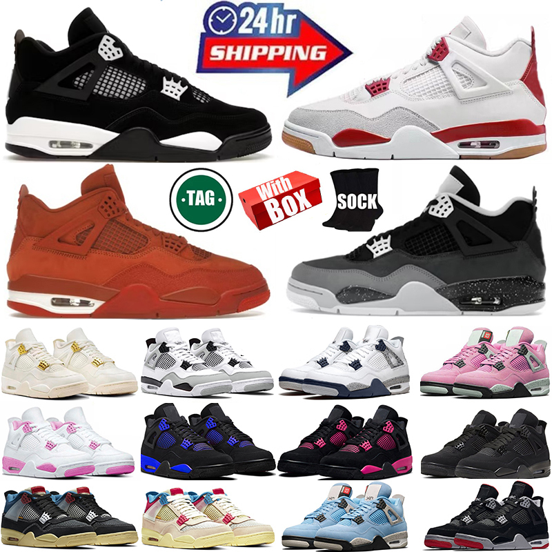 With Box Designer 4S Brick by Brick Men Womens Basketball Shoes Varsity Red Thunder Fear Bred Military Blue Black White Pink Wet Cement Sneakers outdoor casual shoes