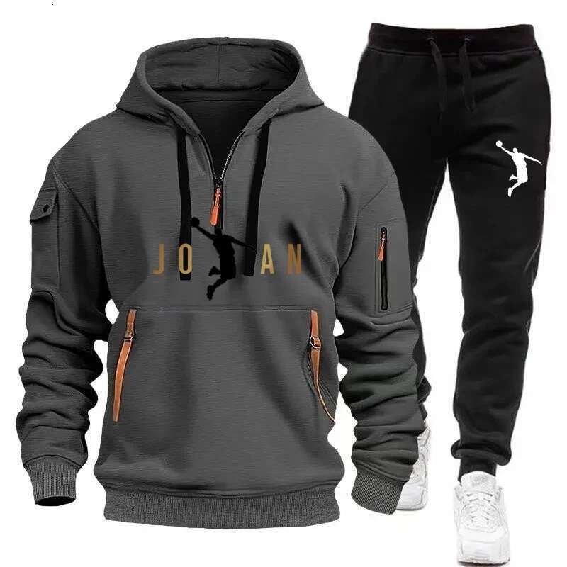 Men's sportswear, zip up hoodie+sweatpants, 2-piece set, autumn/winter, daily casual sports jacket, jogging suit, top or pants