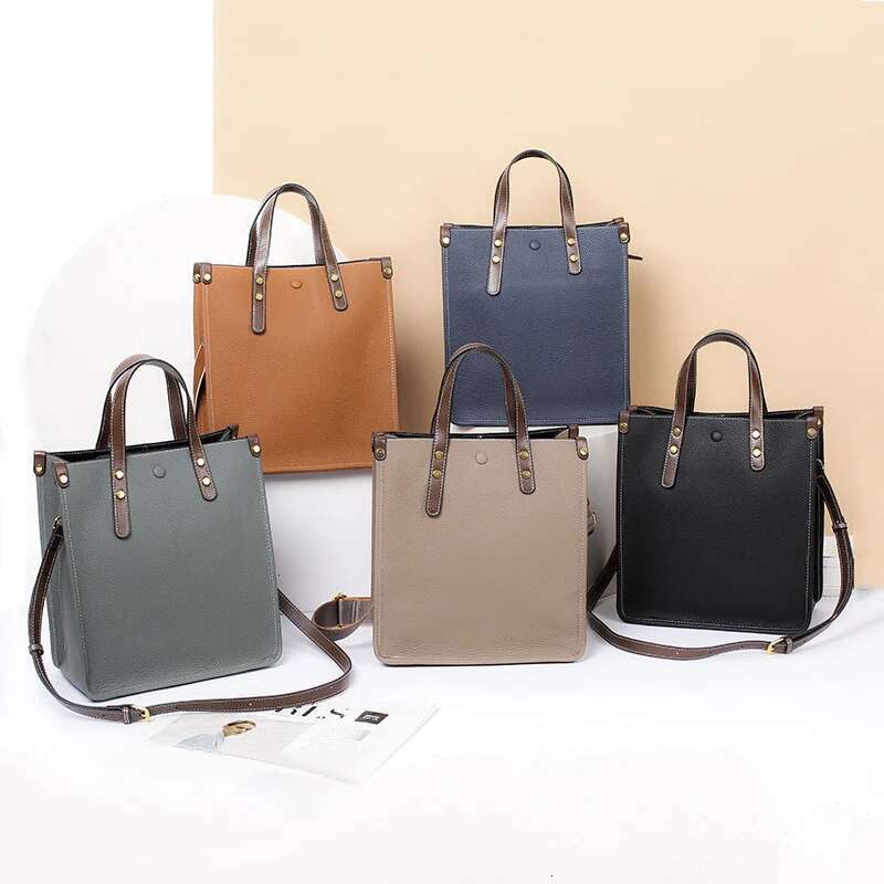 2023 New Women's Briefcase Handbag Genuine Leather Large Capacity Tote Female Business Portable Messenger Lady Shoulder Bag