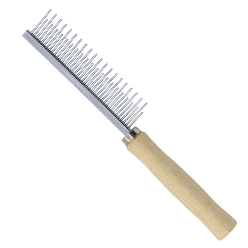 Dog Grooming Equipment Pet Hair Remover Cat Comb Wooden Handle Smooth Brush Accessories y250312