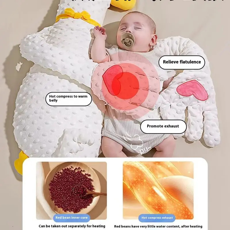Big White Goose Baby Exhaust Pillow Soothes Babys Intelligent Beats Soothes Palm Baby Sleeping on Their Soothing Gift 250317