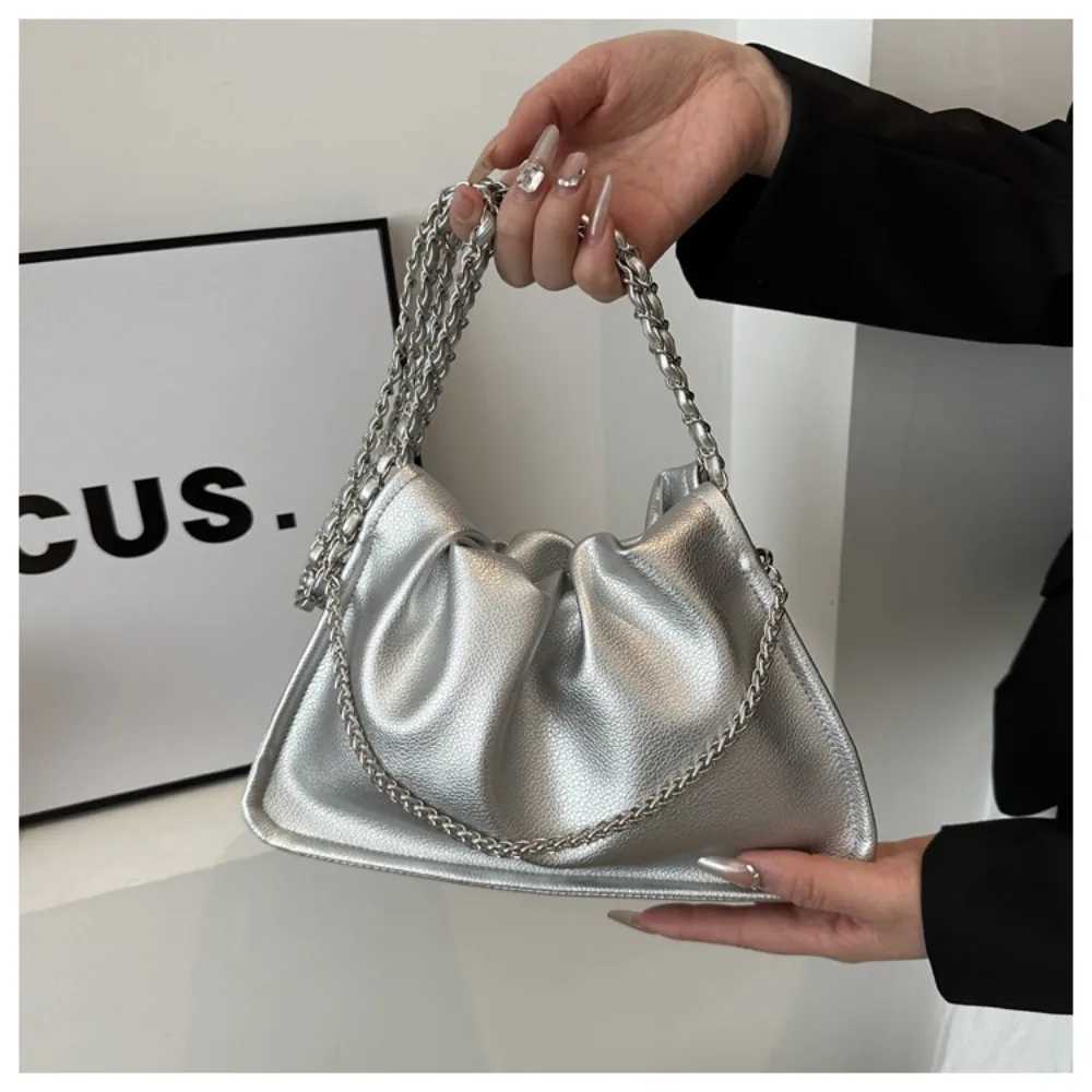 2024 Fi Shoe Bag Large Capacity Warm Fold Bag Fashion PU Leather Chain Bag Y250321