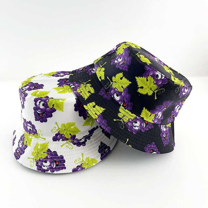 New Creative Printed Fruit Pattern Fisherman's for Women's Summer Outdoor Leisure Sunshade Double sided Can Wear Basin Hat