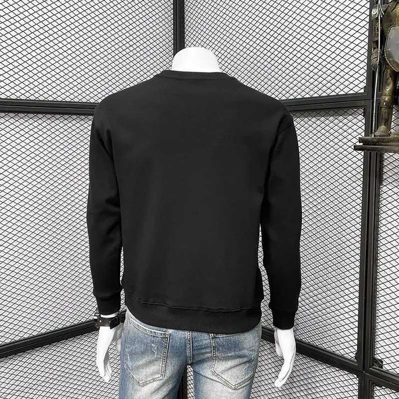 Autumn and winter mens fashion trends interesting cartoon printed wool sportswear Y2K casual streetwear round neck long sleeved loose floral hooded sw